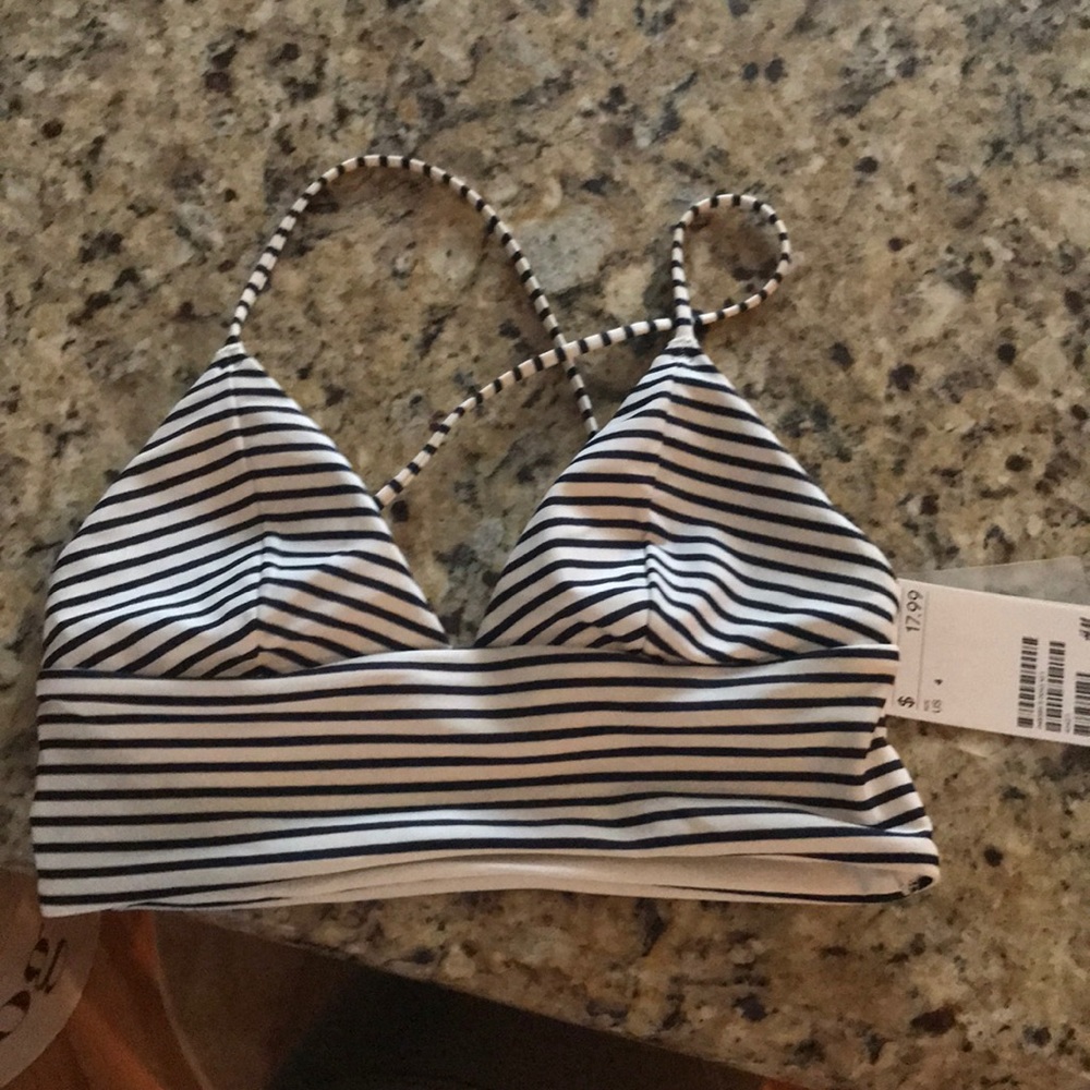 H &M Striped Swim Top